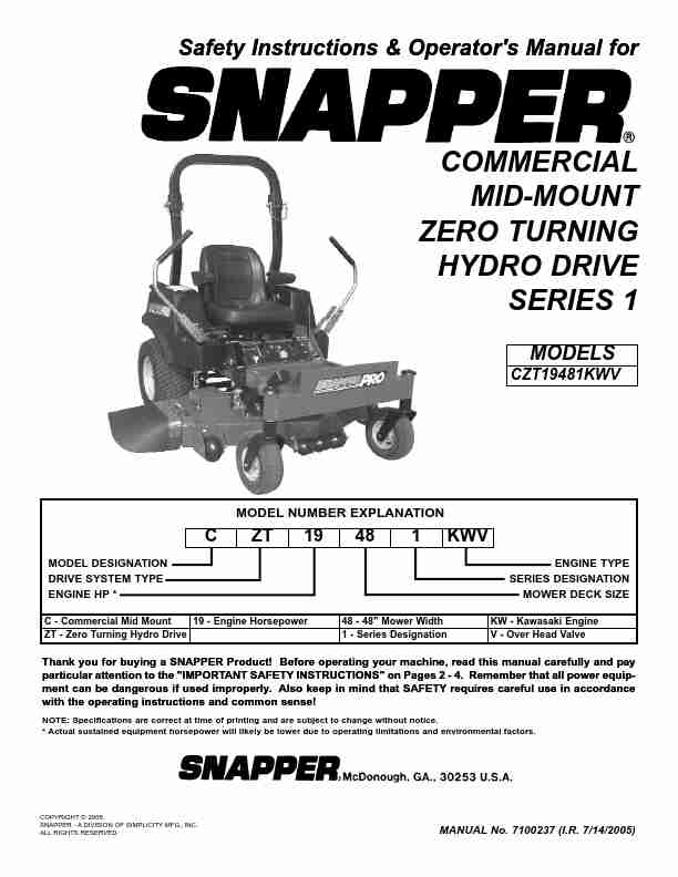Snapper Lawn Mower CZT19481KWV-page_pdf